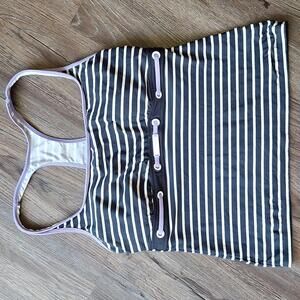 Nautica Purple and Black swim top sports top Size 14